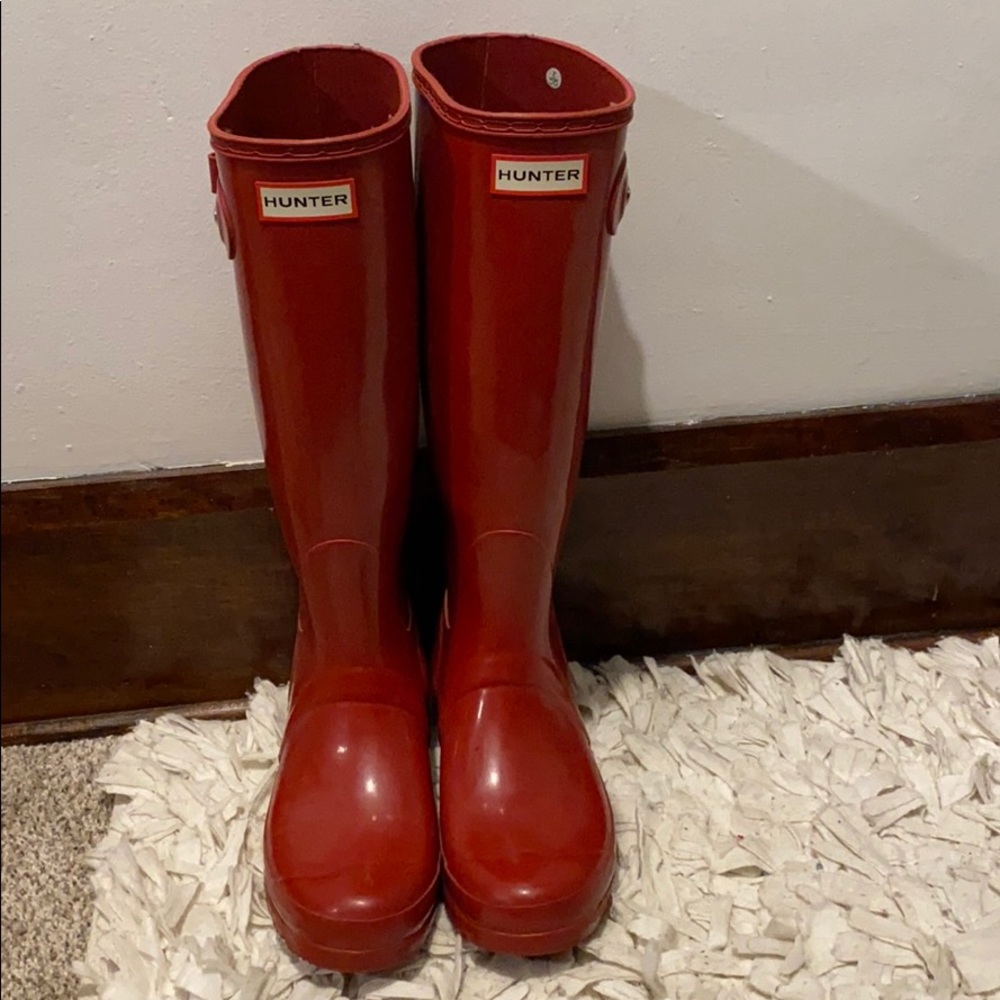 Red Hunter rain boots